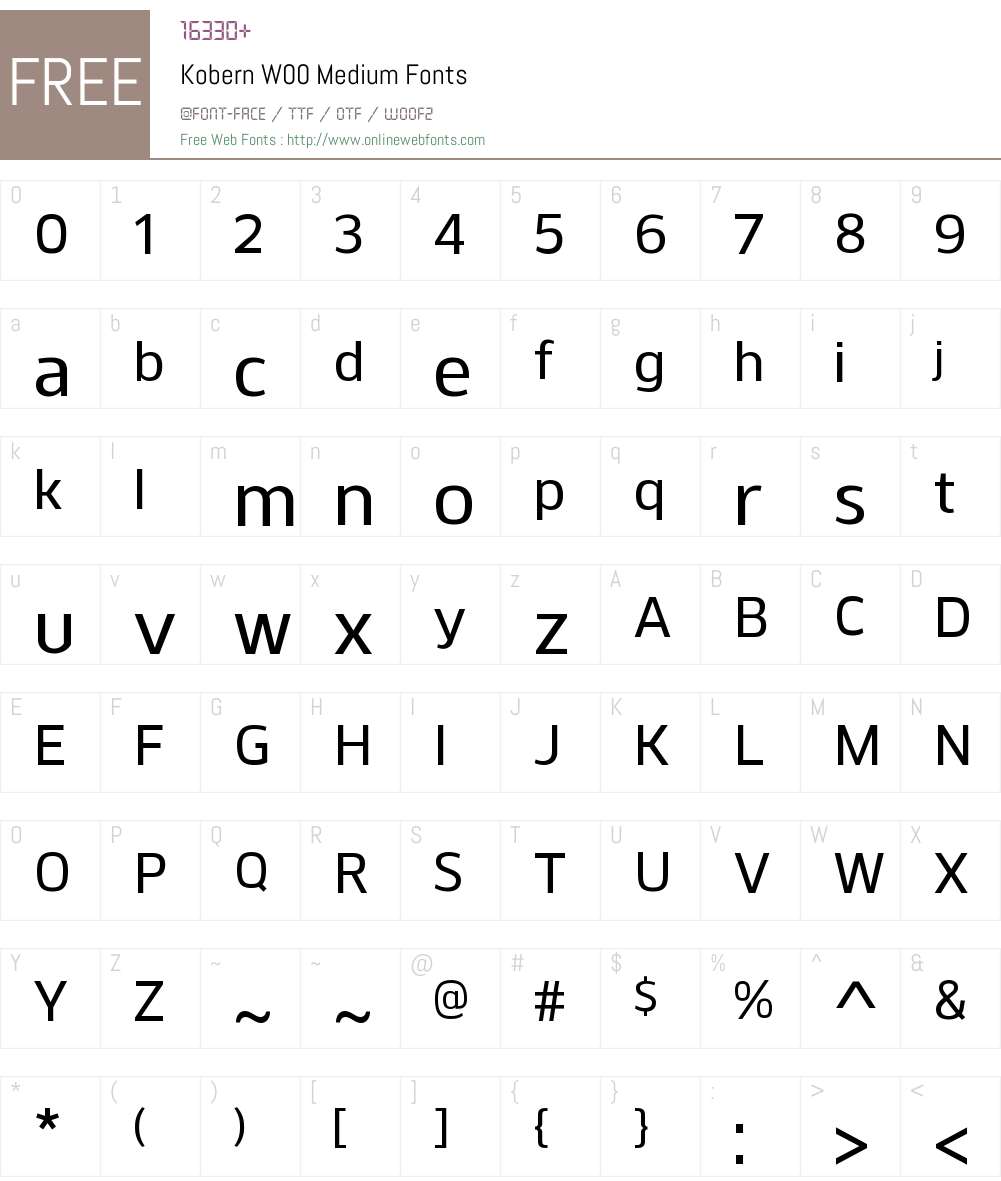 KobernW00-Medium Font Screenshots