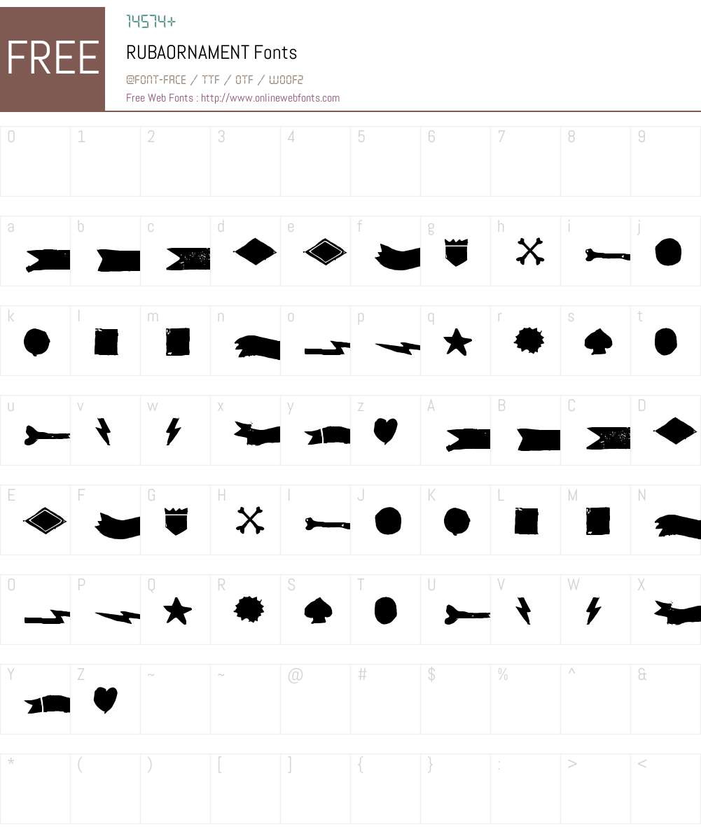 RUBA ORNAMENT Font Screenshots