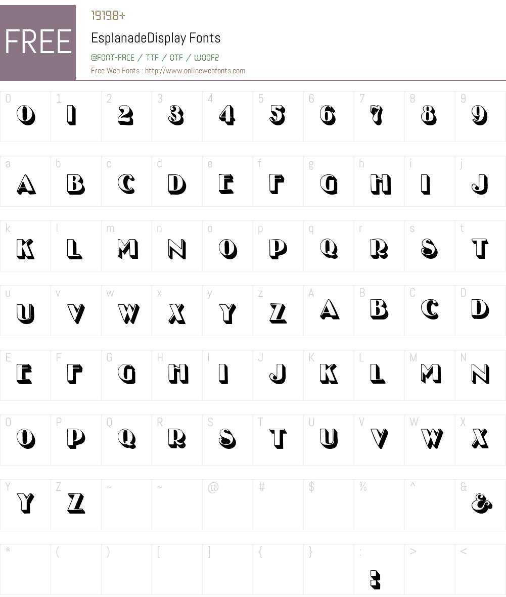 EsplanadeDisplay Font Screenshots