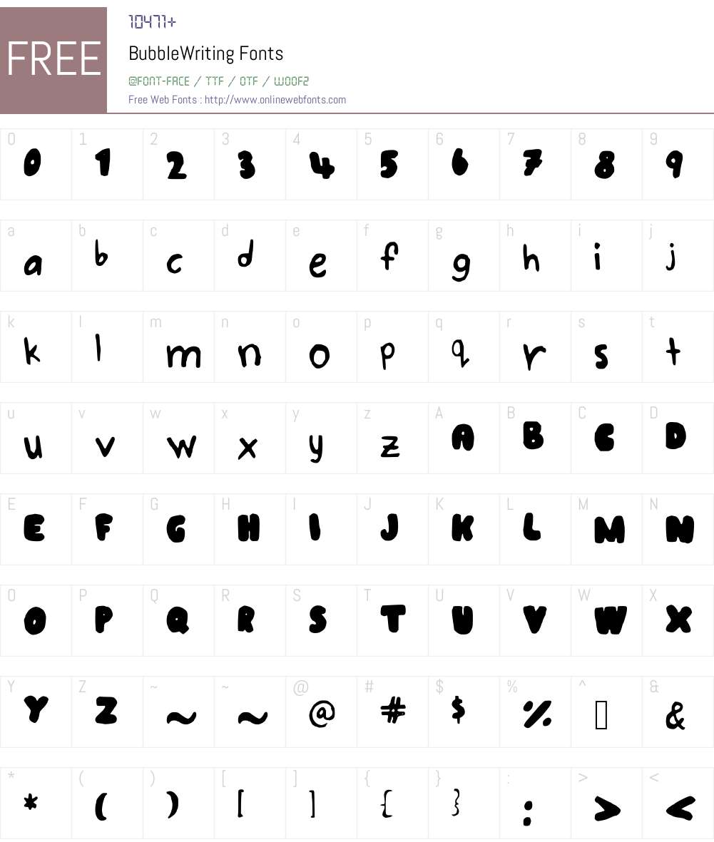 BubbleWriting Font Screenshots