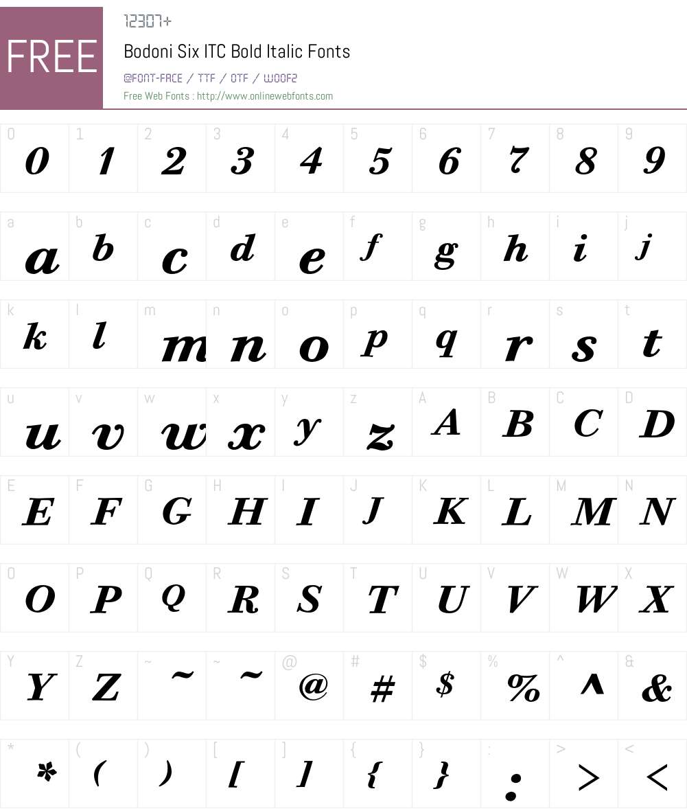 Bodoni Six ITC Font Screenshots