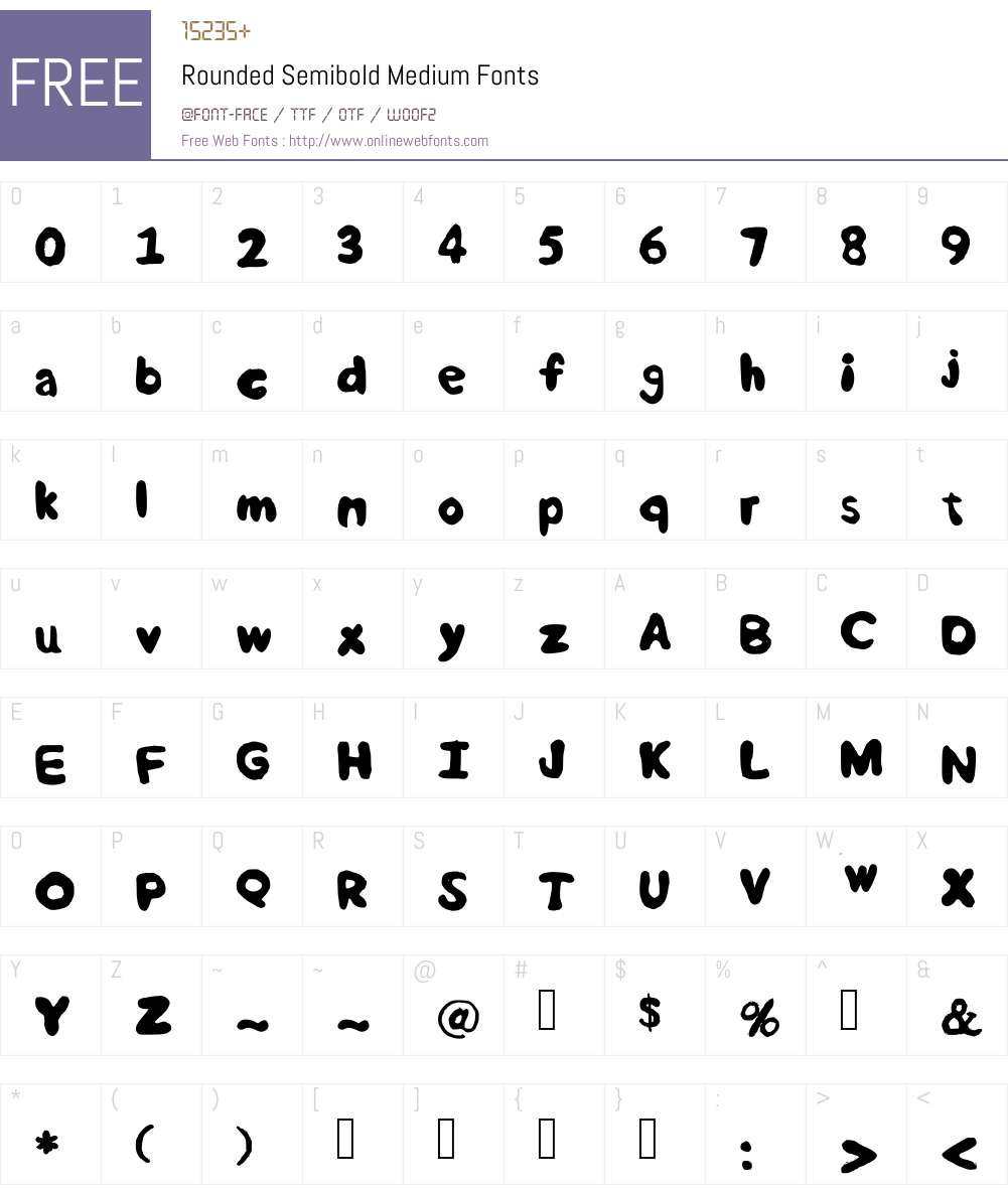Rounded Semibold Font Screenshots