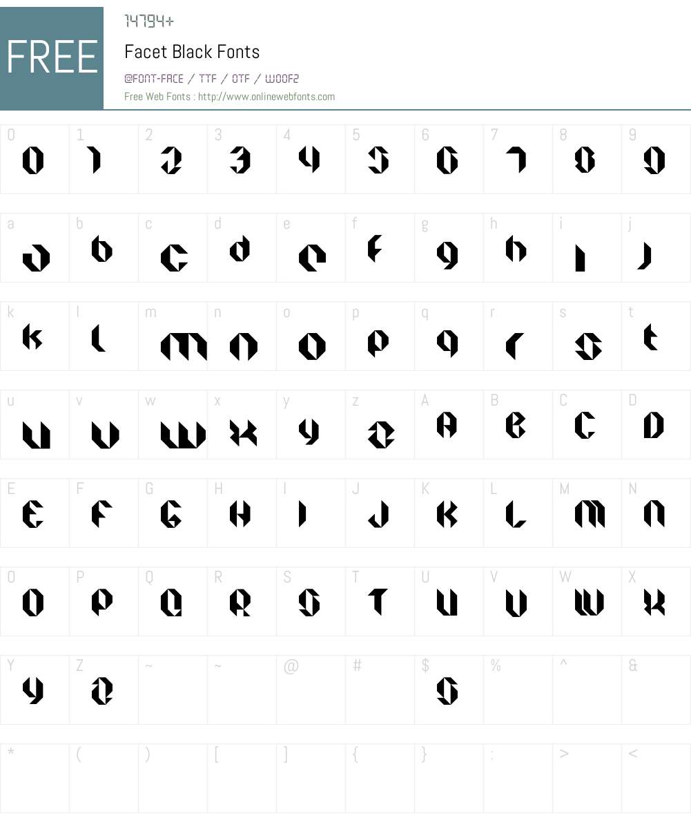 Facet Black Font Screenshots
