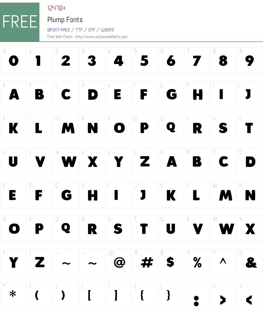 Plump Font Screenshots