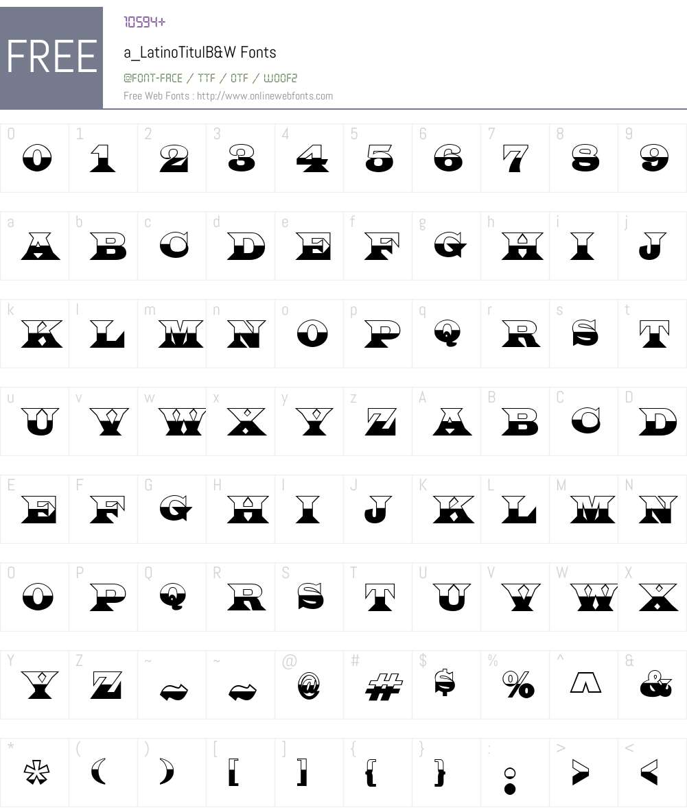 a_LatinoTitulB&W Font Screenshots