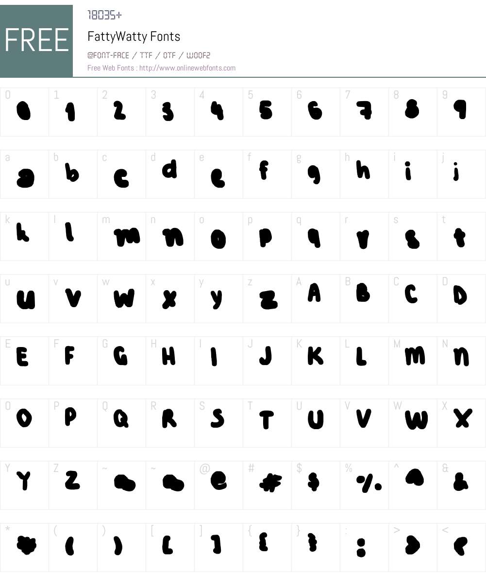 FattyWatty Font Screenshots