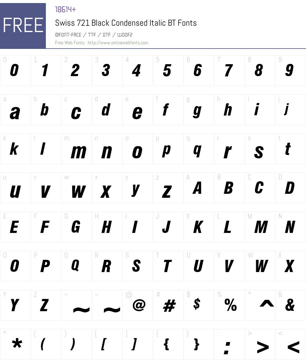 Swis721 BlkCn BT Font Screenshots