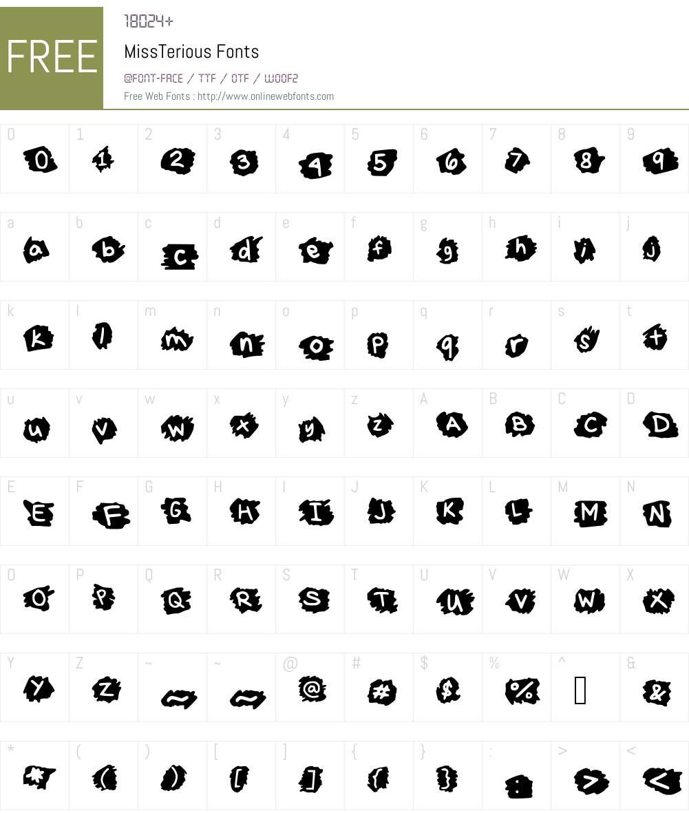 MissTerious Font Screenshots