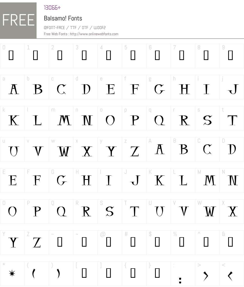 Balsamo! Font Screenshots