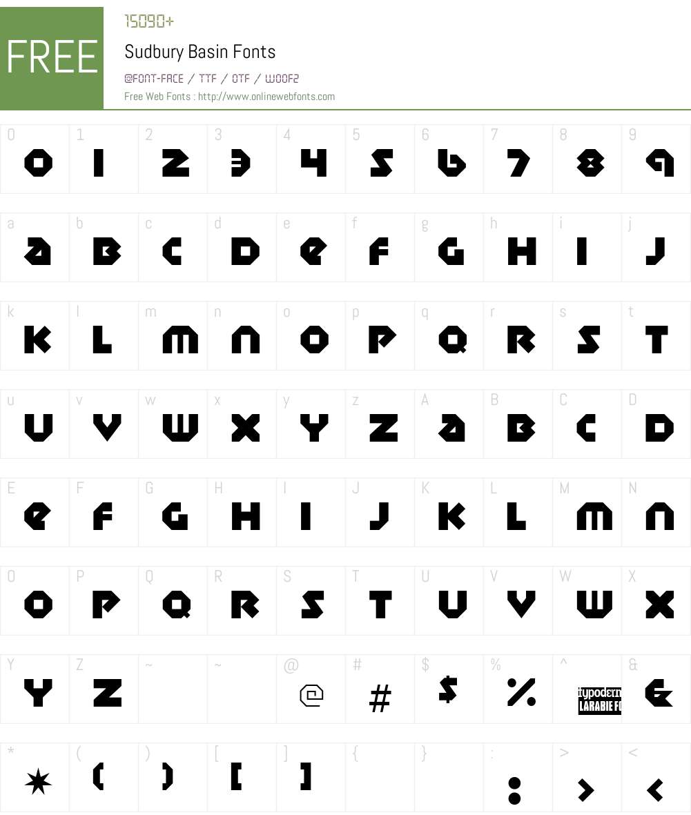 Sudbury Basin Font Screenshots