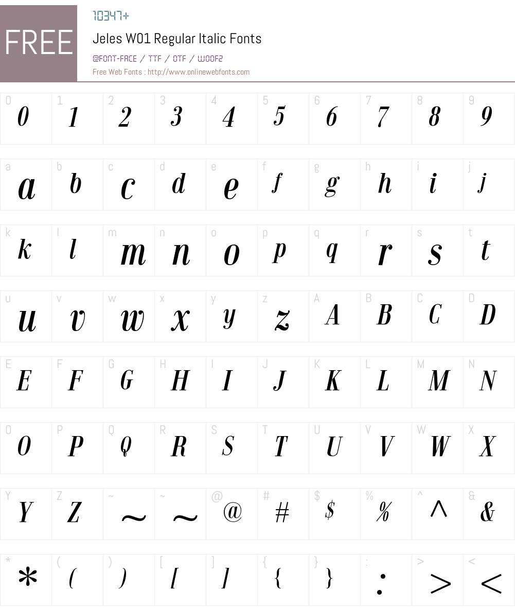JelesW01-RegularItalic Font Screenshots
