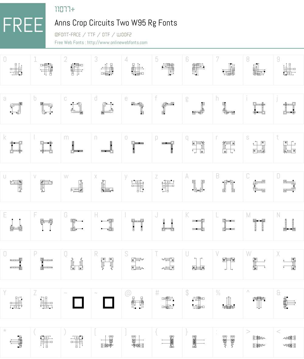 Anns Crop Circuits Two Font Screenshots