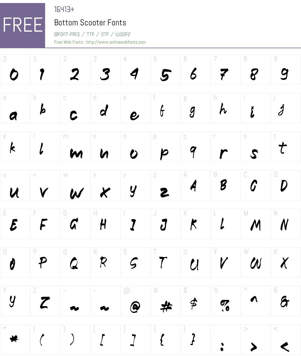 Bottom Scooter Font Screenshots