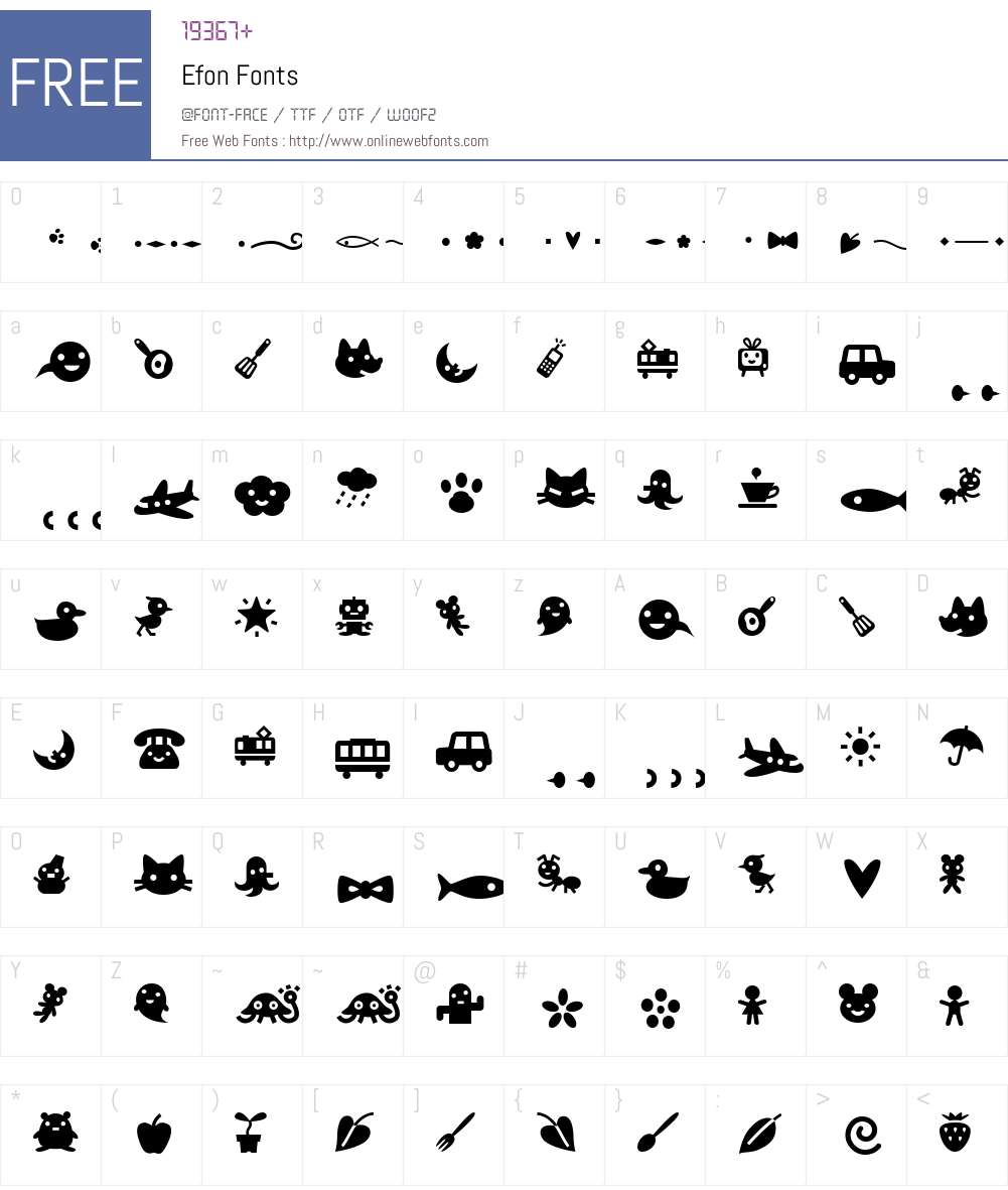 Efon Font Screenshots