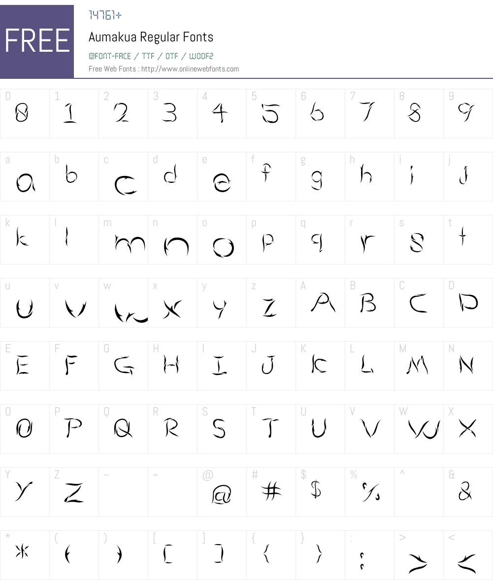 Aumakua Font Screenshots