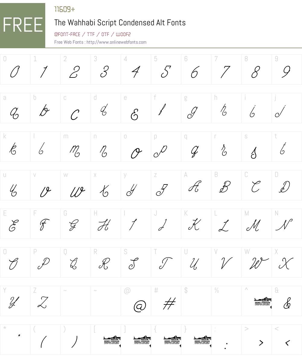 The Wahhabi Script Condensed Alt Fonts Free Download - OnlineWebFonts.COM