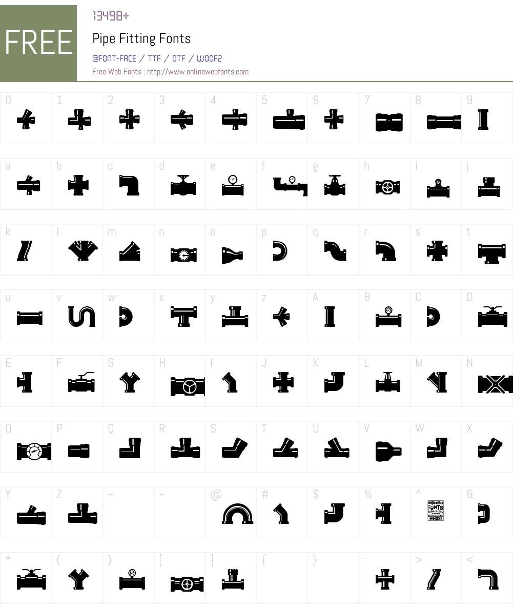 Font Level Pipe Pipe Fitting 1.00;April 9, 2021;FontCreator 11.0.0.2388 64-bit Fonts ...