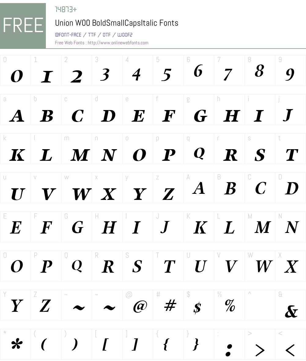 Union Font Screenshots