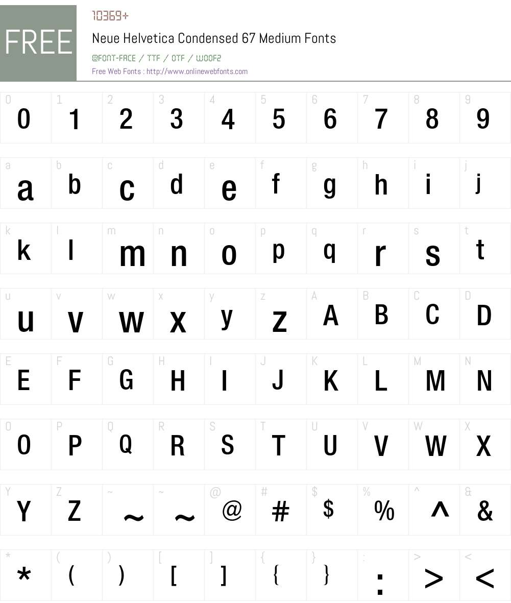 Neue Helvetica Condensed BQ Font Screenshots