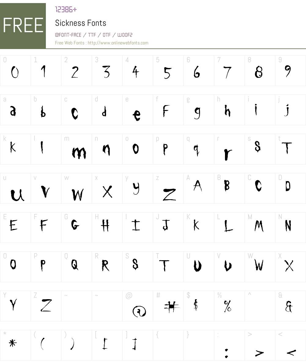 Sickness Font Screenshots