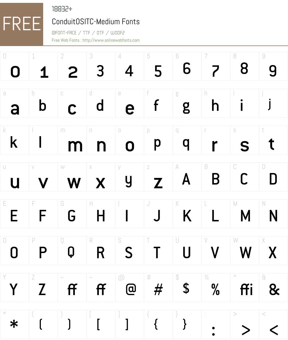 ConduitOSITC Font Screenshots