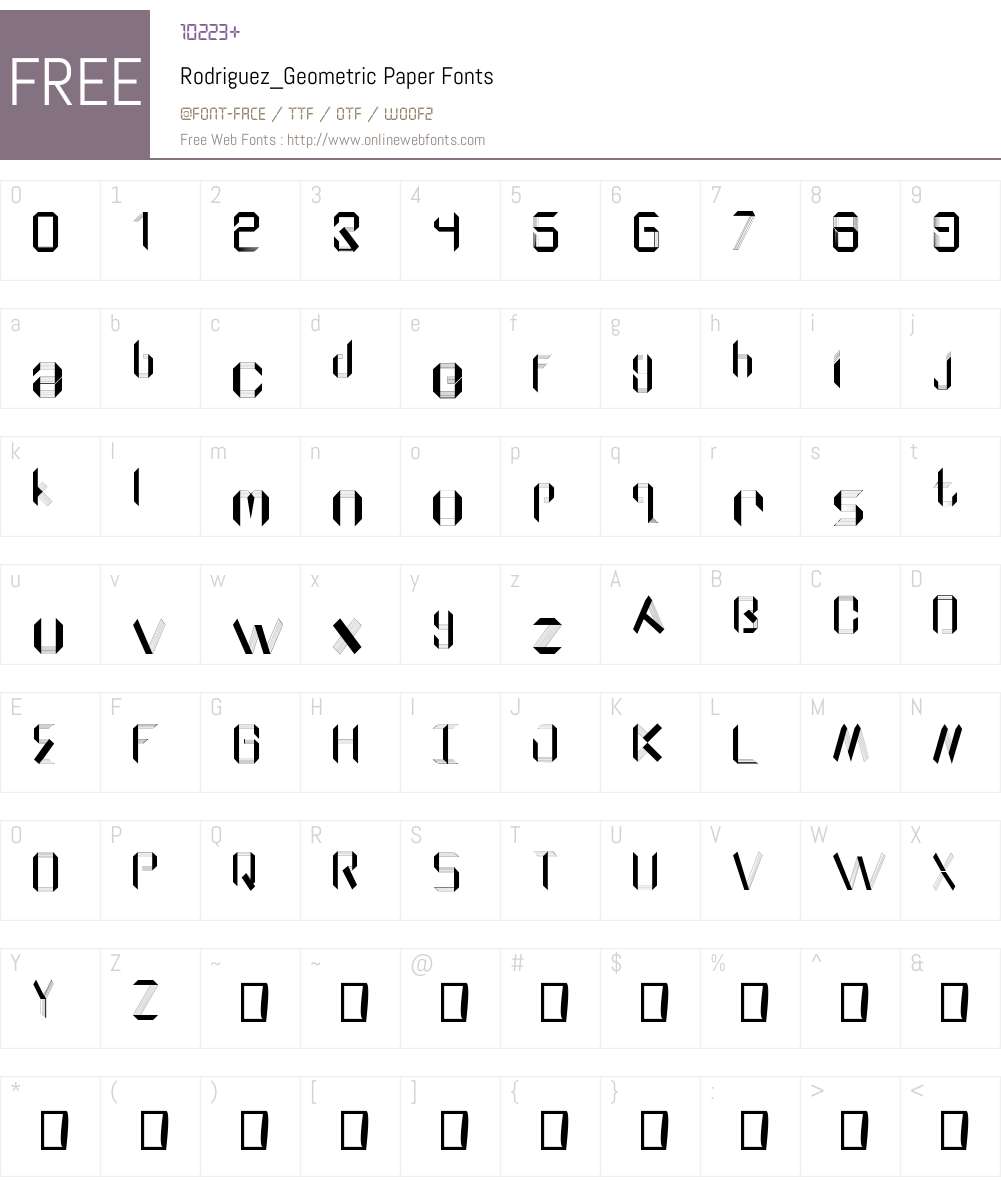 Rodriguez_GeometricPaper Font Screenshots