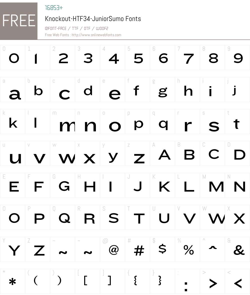 Knockout Font Screenshots
