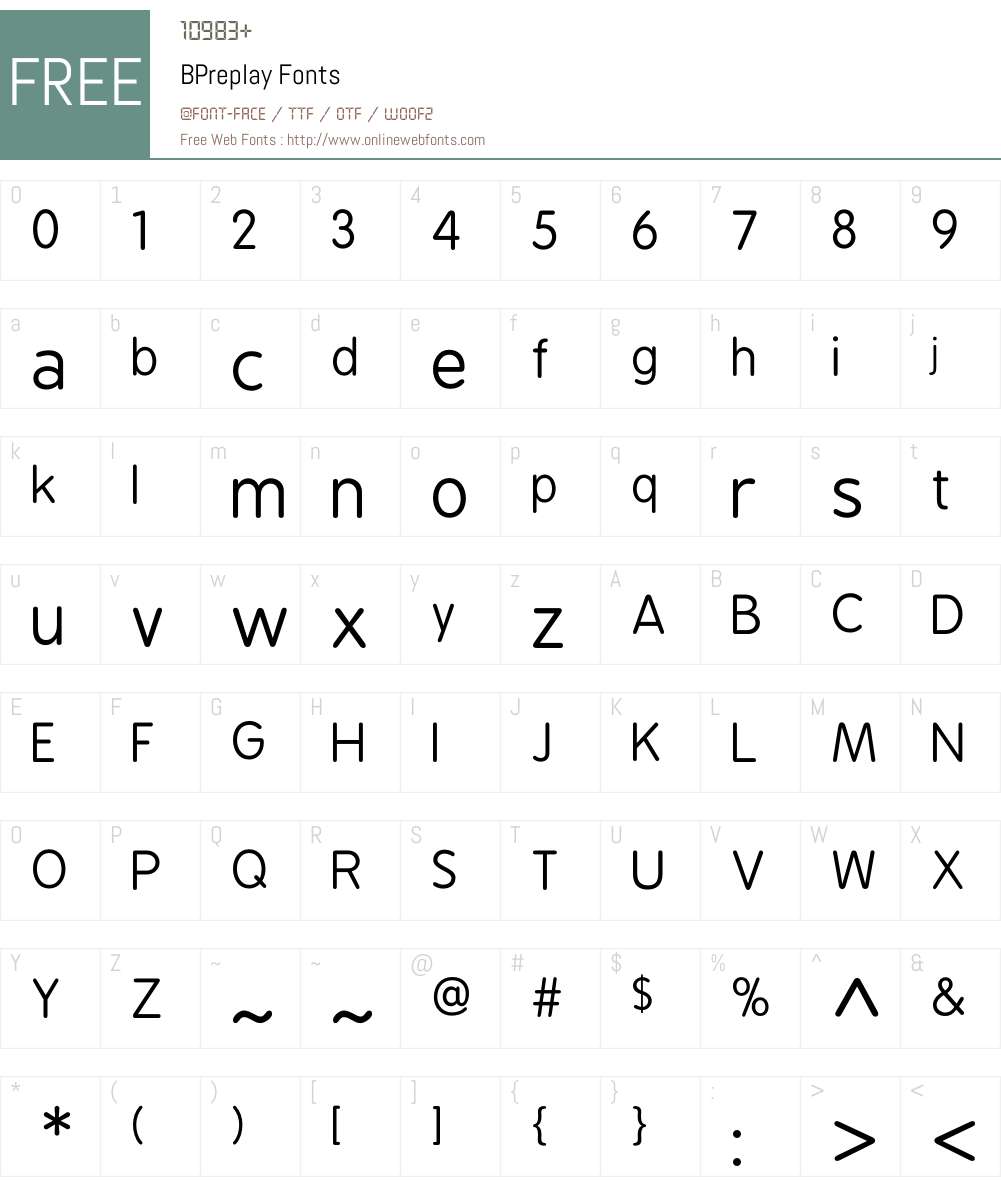 BPreplay Font Screenshots