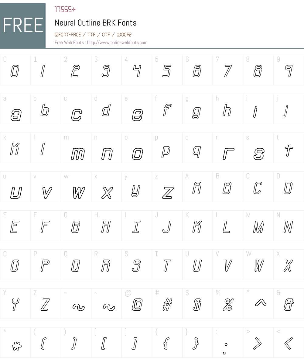 Neural Outline BRK Font Screenshots
