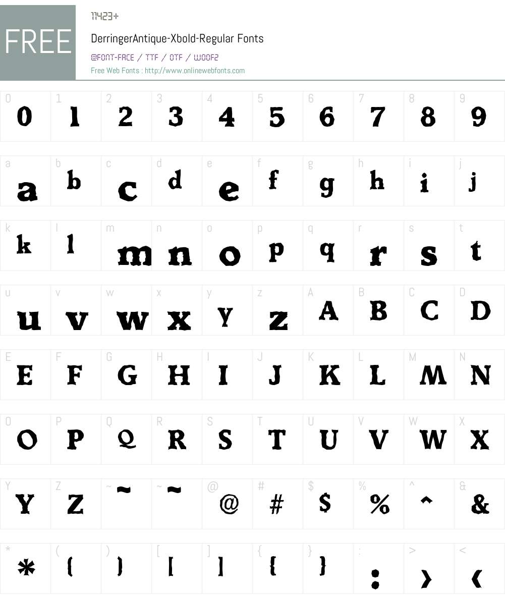 DerringerAntique-Xbold Font Screenshots