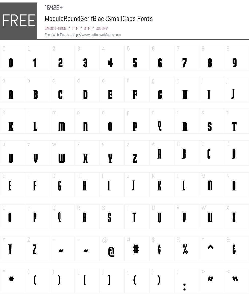 Modula Font Screenshots