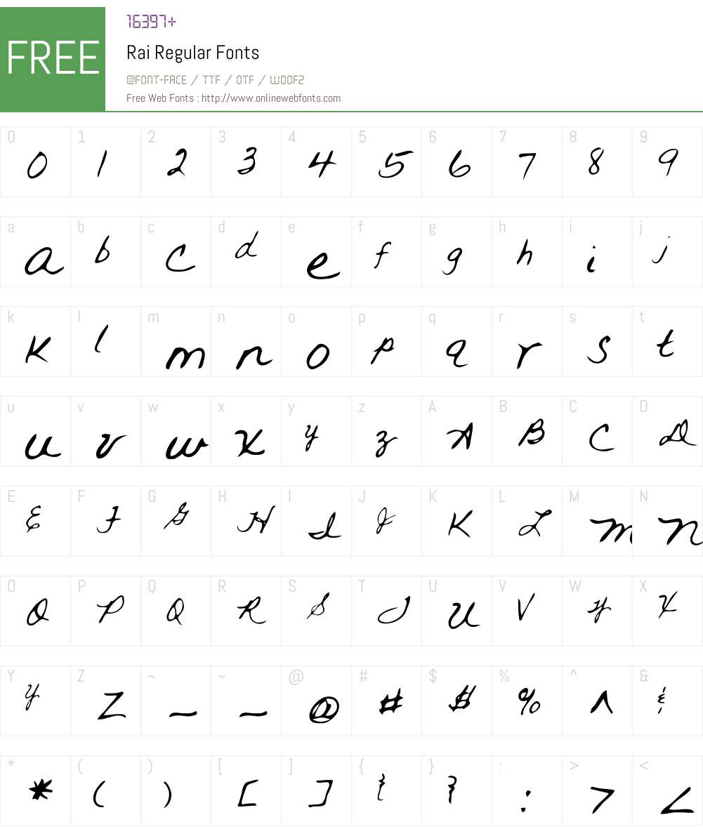 Rai Font Screenshots