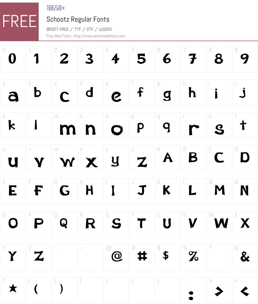 Schootz Font Screenshots
