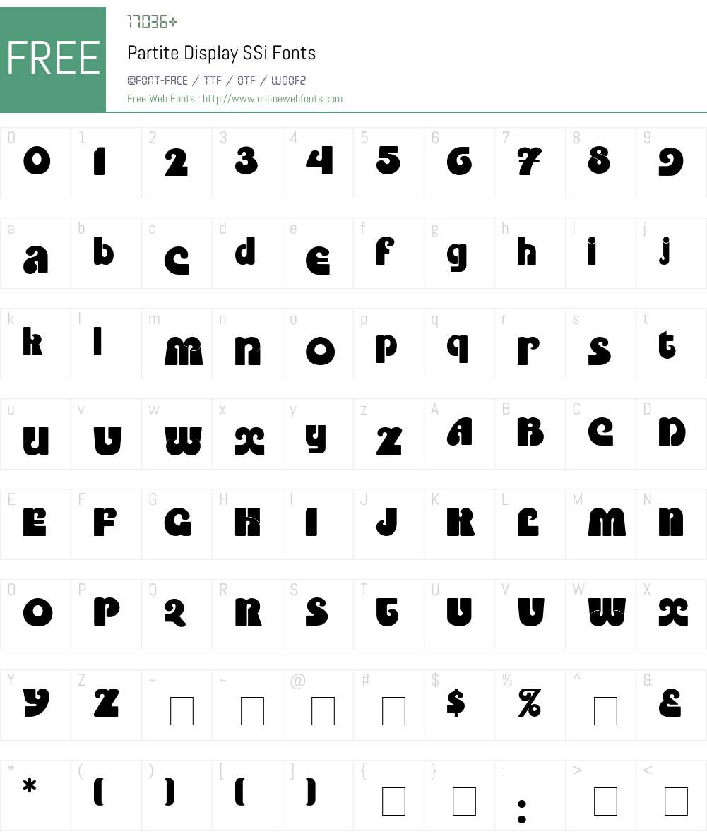 Partite Display SSi Font Screenshots