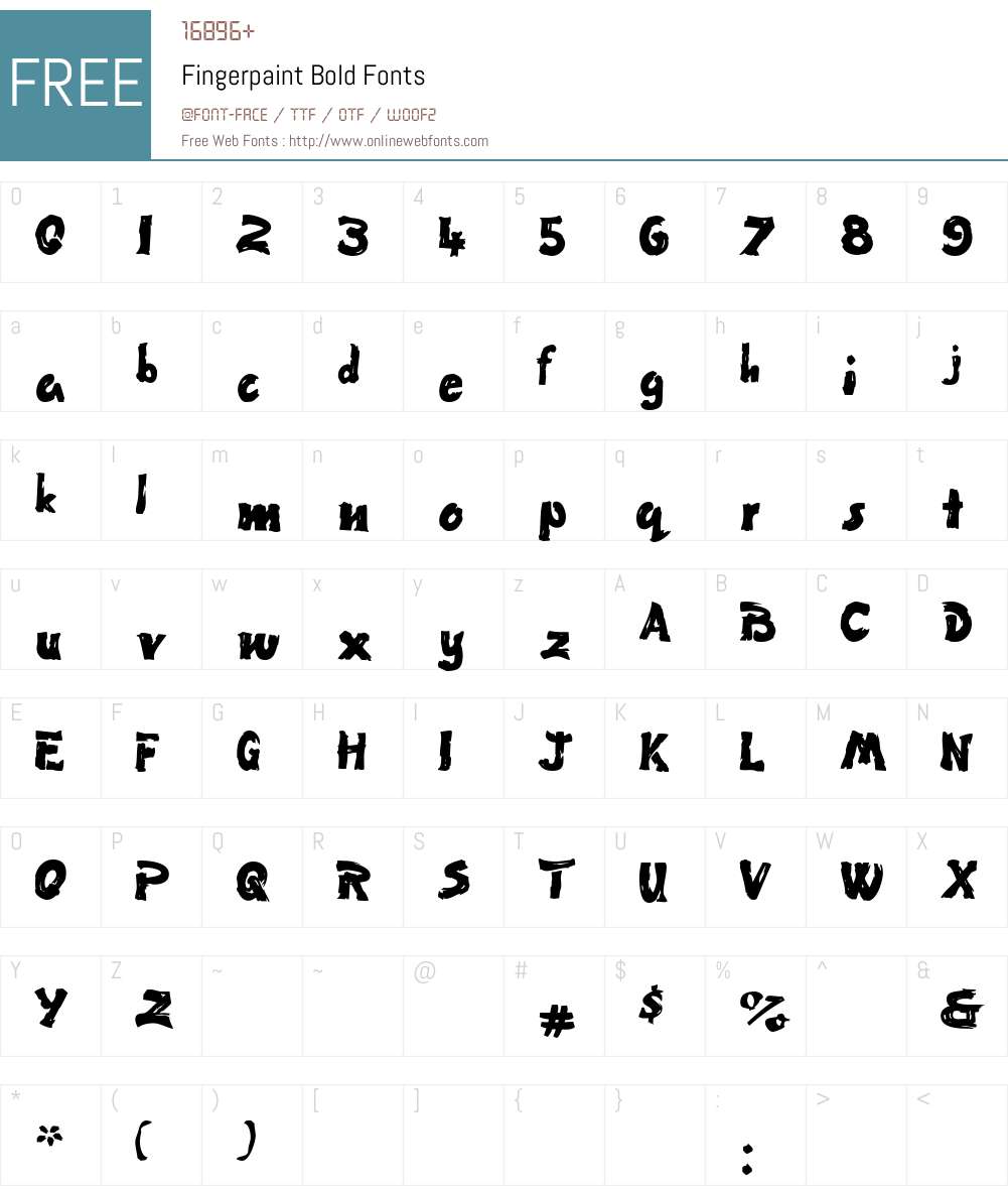 Fingerpaint Font Screenshots