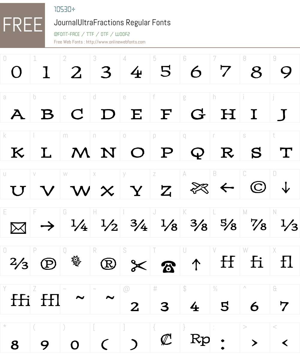 JournalUltraFractions Font Screenshots