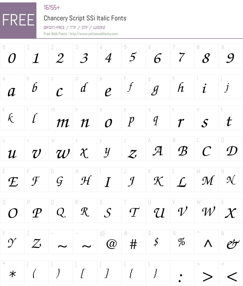 Chancery Script SSi Font Screenshots