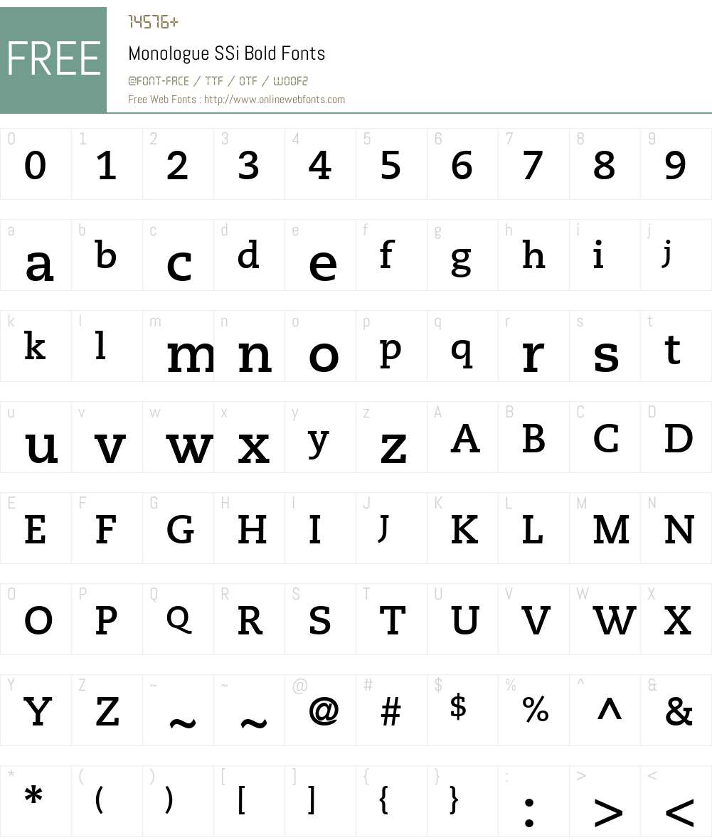 Monologue SSi Font Screenshots