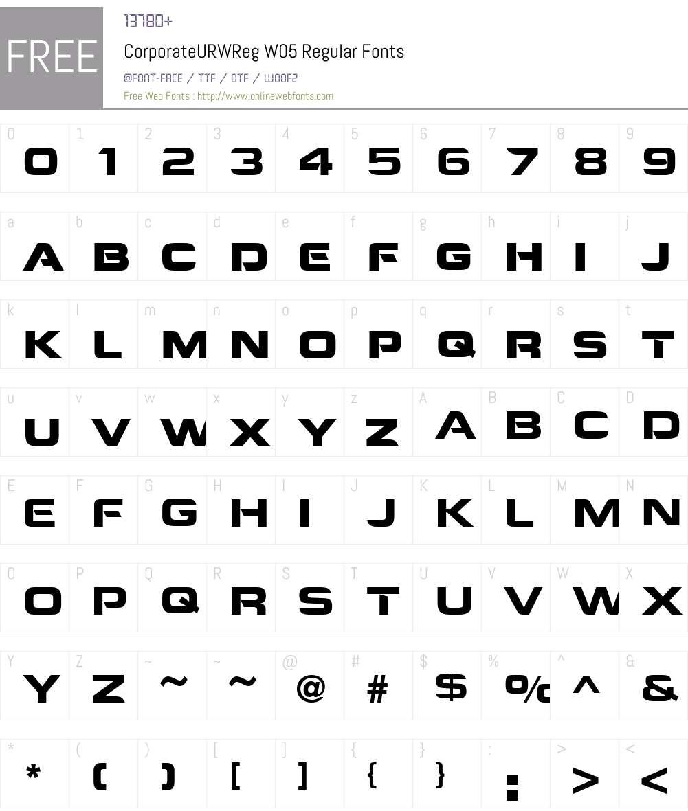 CorporateURWRegW05-Regular Font Screenshots