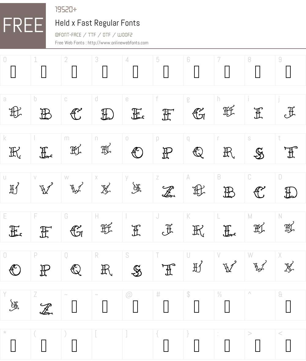 Held x Fast Font Screenshots