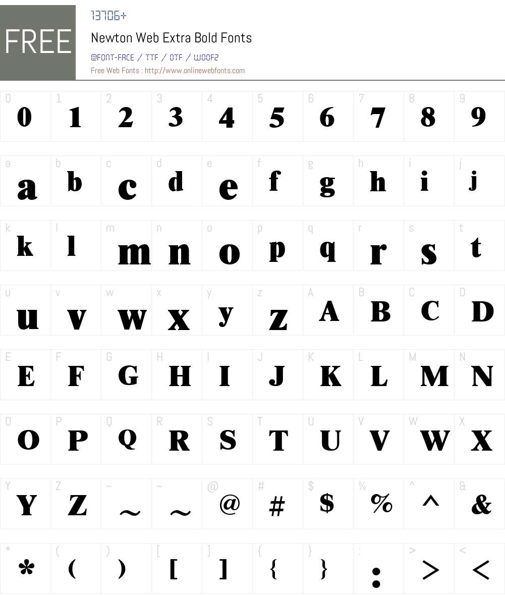 Newton Web Extra Bold Font Screenshots
