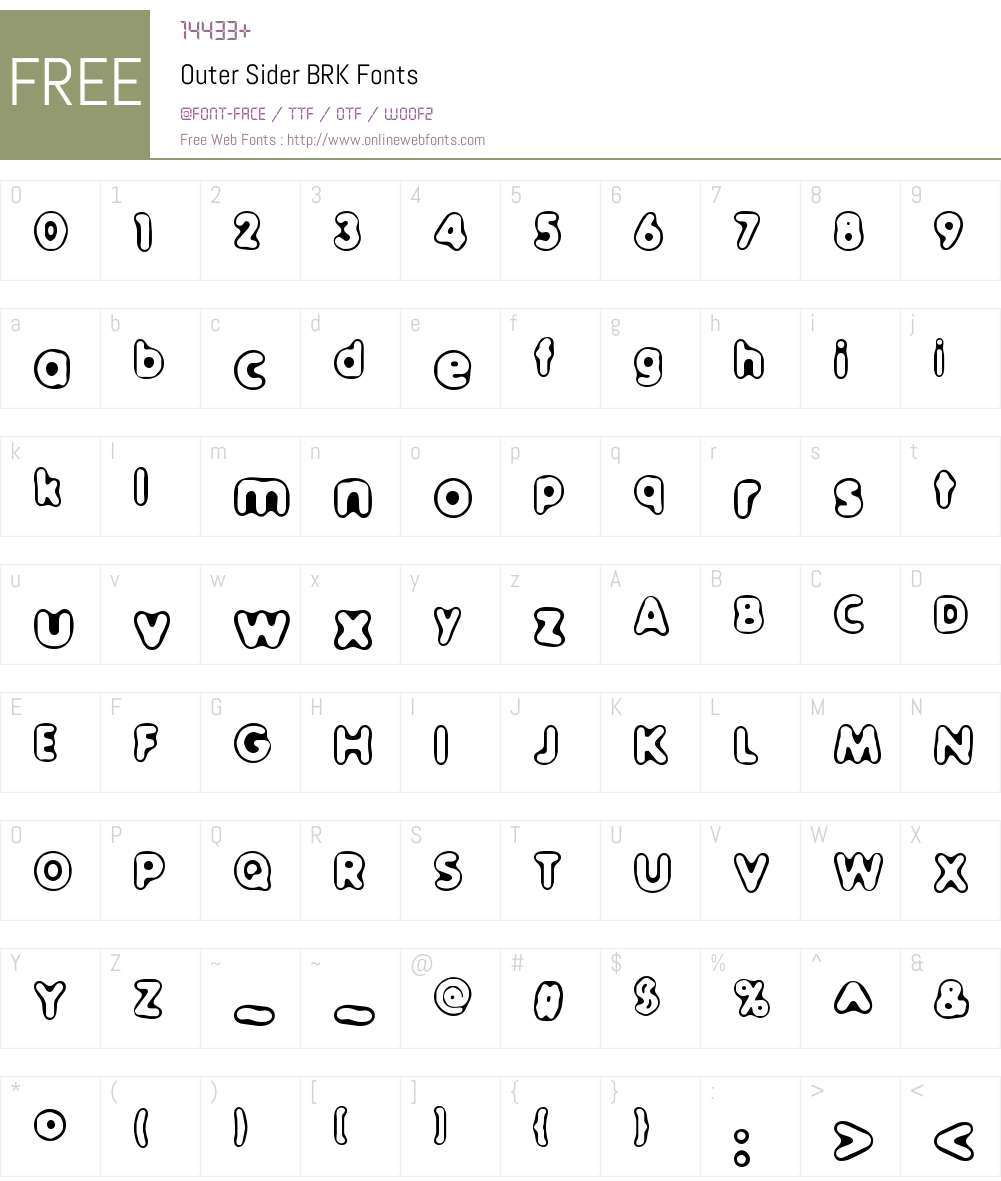 Outer Sider BRK Font Screenshots