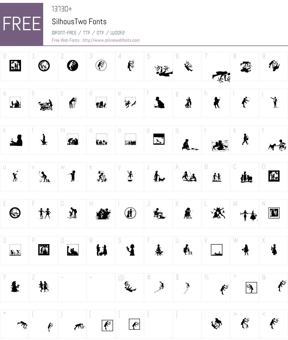 SilhousTwo Font Screenshots
