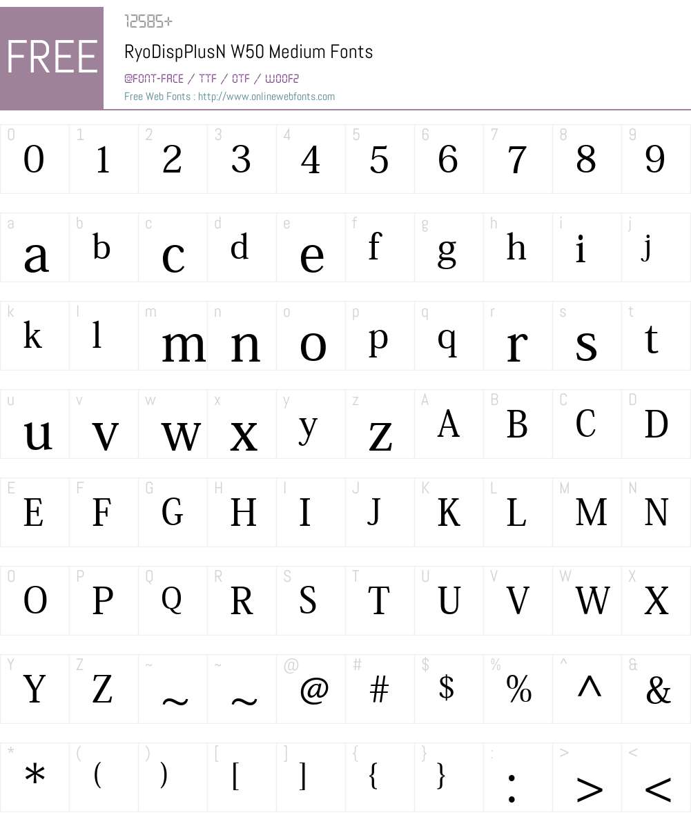 Display PlusN M Font Screenshots