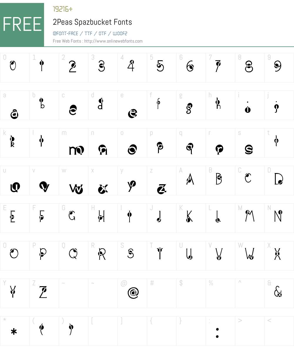 2Peas Spazbucket Font Screenshots