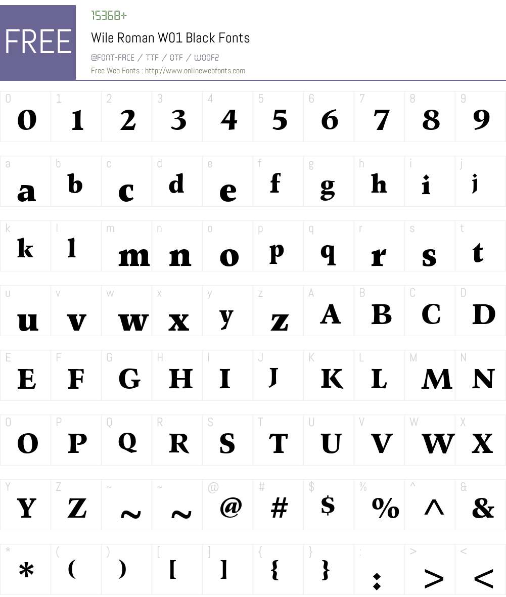 WileRomanW01-Black Font Screenshots