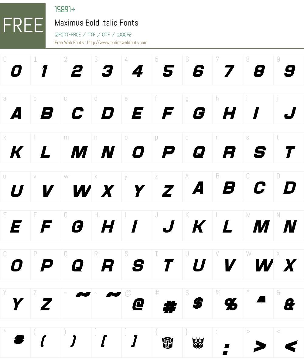 Maximus Font Screenshots