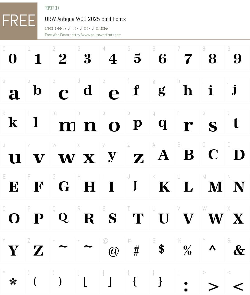 URWAntiquaW01-2025Bold Font Screenshots