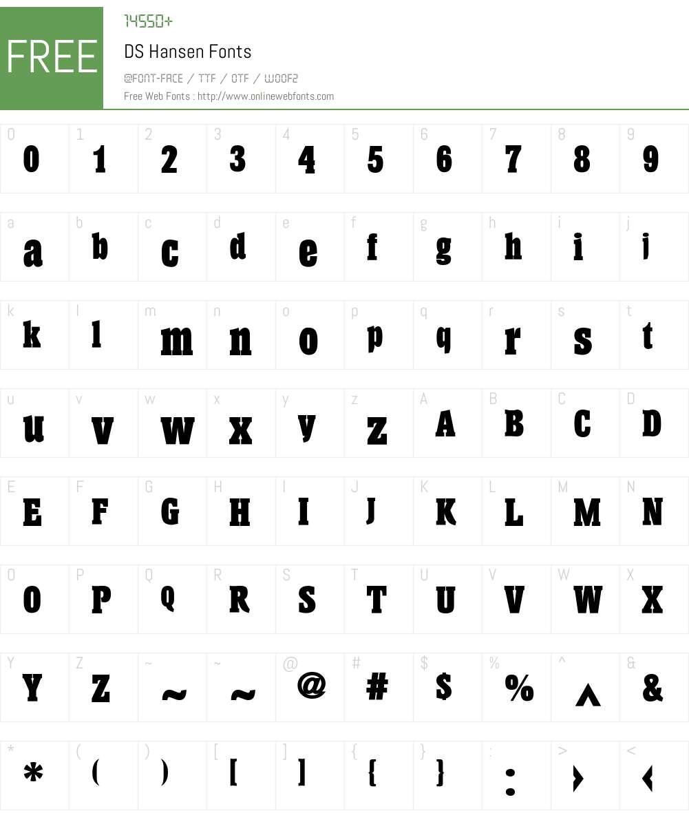 DS Hansen Font Screenshots