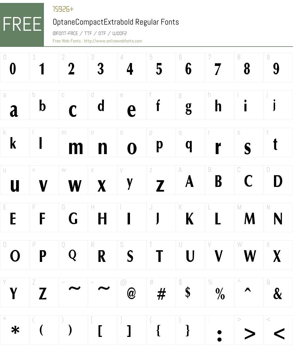 OptaneCompactExtrabold Font Screenshots